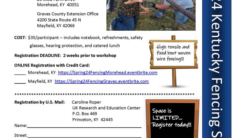Flyer for 2024 Kentucky Fencing Schools