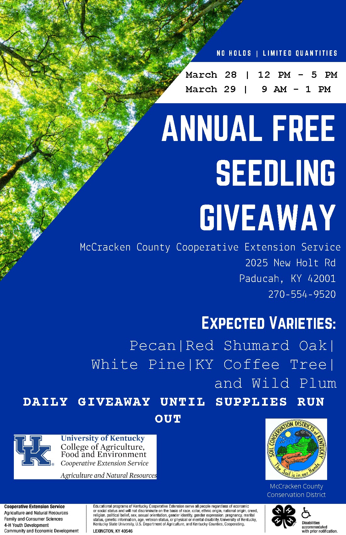 Flyer for Seedling Giveaway