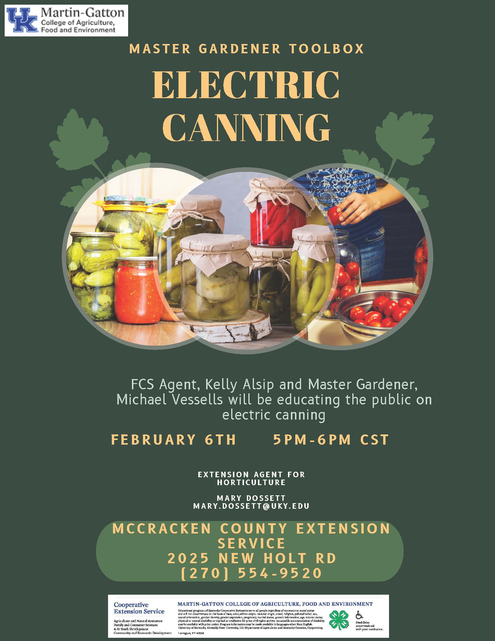 Flyer for Electric Canning 