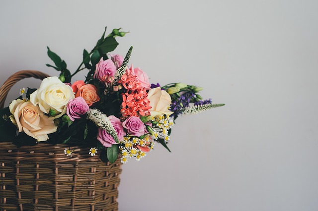 Flowers Arranged in a Basket