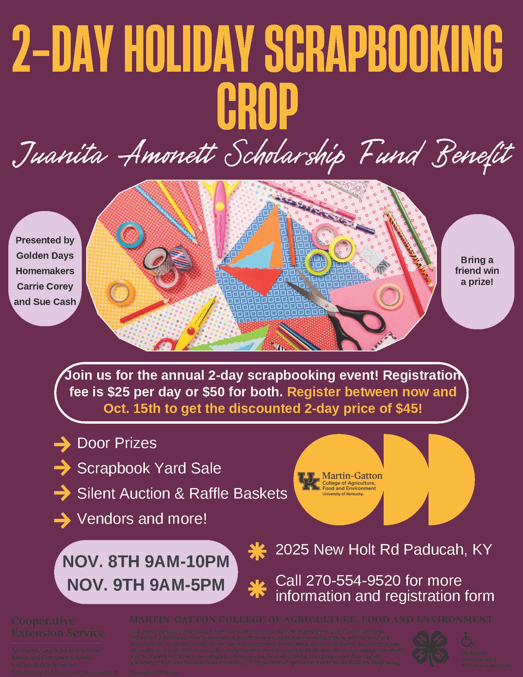 Two Day Holiday Scrapbooking Crop Flyer