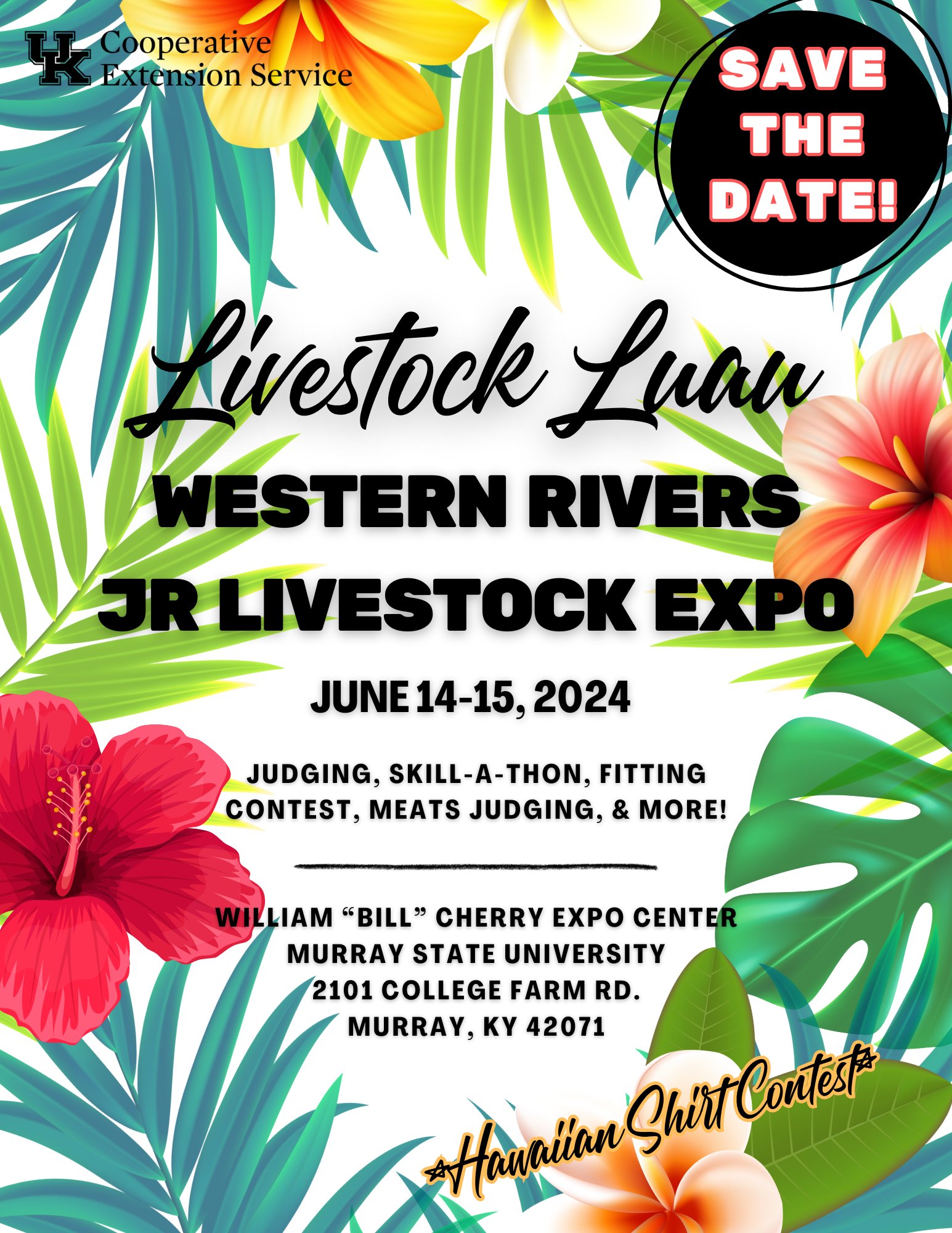 Livestock Luau Western Rivers JR Livestock Expo Flyer 2024